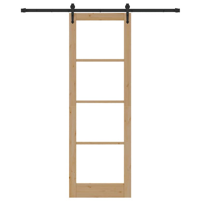 Schiebetür Manuell Braun 78 x 232 cm Holz und Metall