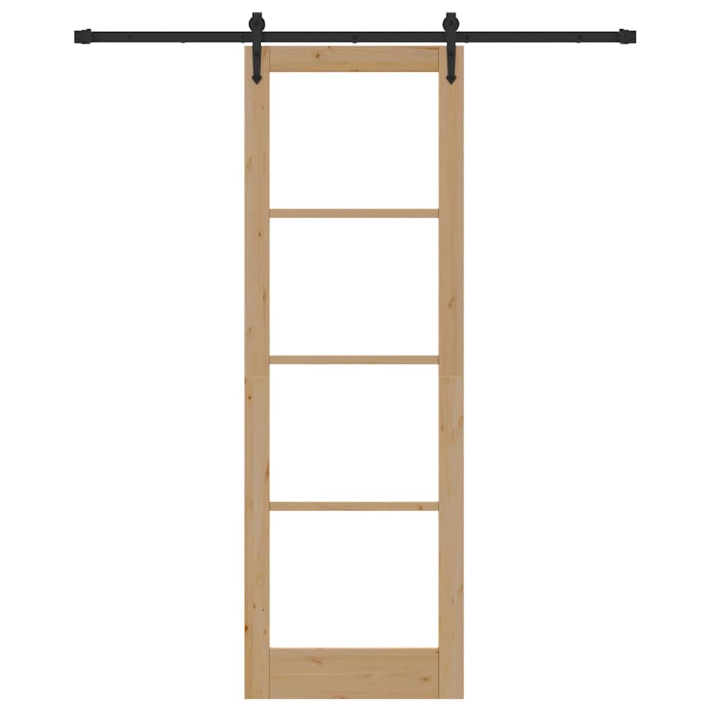 Schiebetür Braun 78 x 232 cm Holz und Metall