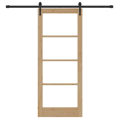 Schiebetür Manuell Braun 83 x 202 cm Holz und Metall