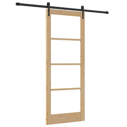 Schiebetür Manuell Braun 83 x 211 cm Holz und Metall