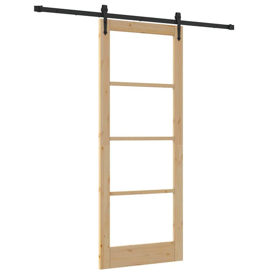 Schiebetür Manuell Braun 83 x 211 cm Holz und Metall