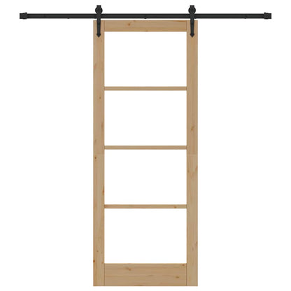 Schiebetür Manuell Braun 83 x 211 cm Holz und Metall