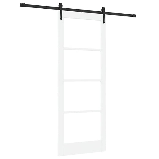 Schiebetür Manuell Weiß 83 x 211 cm Holz und Metall
