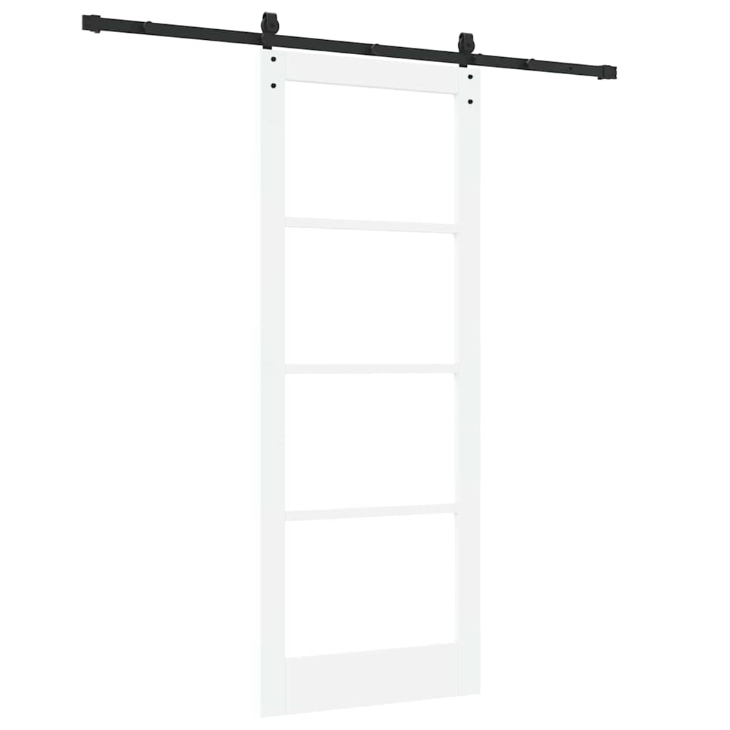 Schiebetür Manuell Weiß 83 x 211 cm Holz und Metall