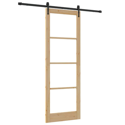 Schiebetür Manuell Braun 83 x 232 cm Holz und Metall