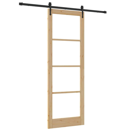 Schiebetür Manuell Braun 83 x 232 cm Holz und Metall