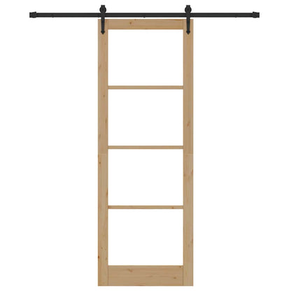 Schiebetür Manuell Braun 83 x 232 cm Holz und Metall