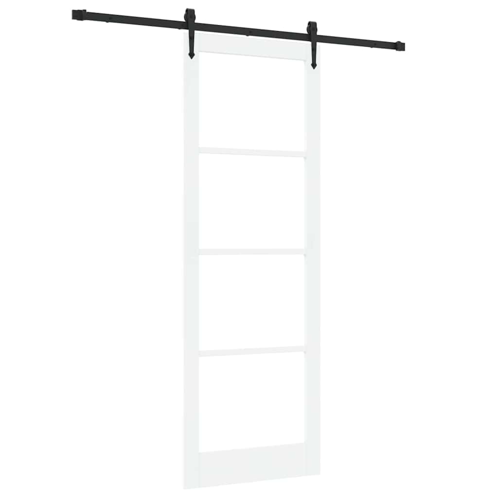 Schiebetür Weiß 83 x 232 cm Holz und Metall