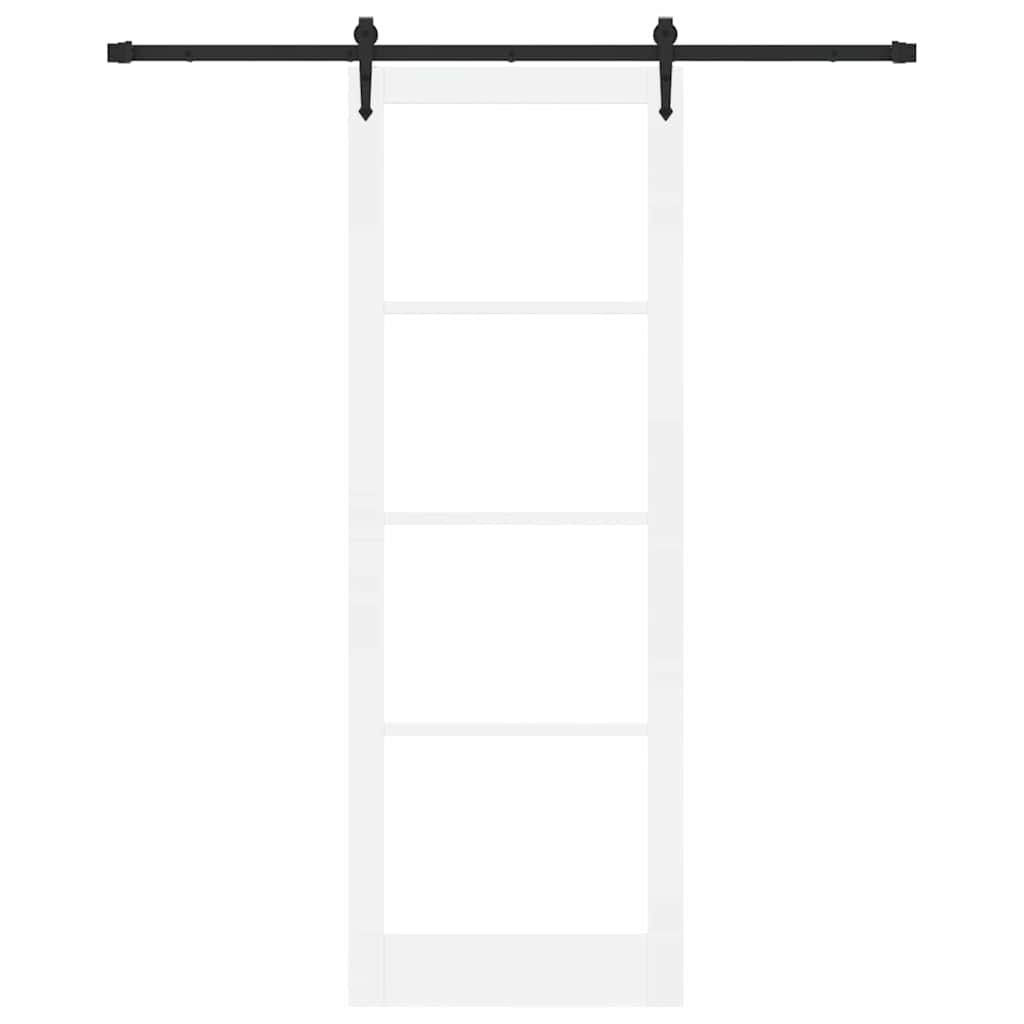 Schiebetür Manuell Weiß 83 x 232 cm Holz und Metall