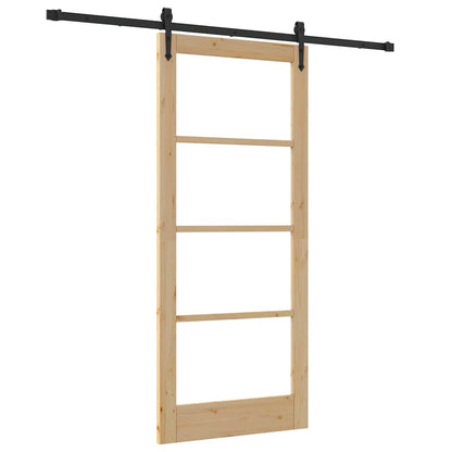 Schiebetür Manuell Braun 86 x 198.5 cm Holz und Metall