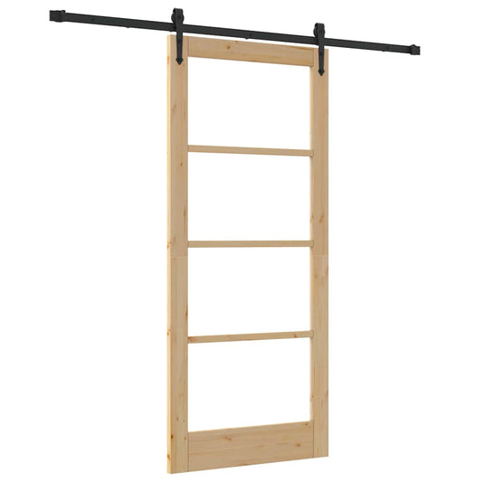 Schiebetür Manuell Braun 86 x 198.5 cm Holz und Metall