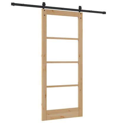 Schiebetür Manuell Braun 86 x 198.5 cm Holz und Metall