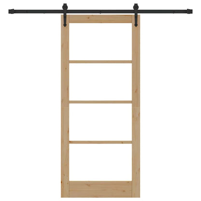 Schiebetür Manuell Braun 86 x 198.5 cm Holz und Metall