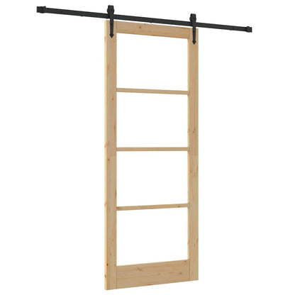 Schiebetür Braun 86 x 211 cm Holz und Metall