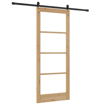 Schiebetür Braun 86 x 211 cm Holz und Metall
