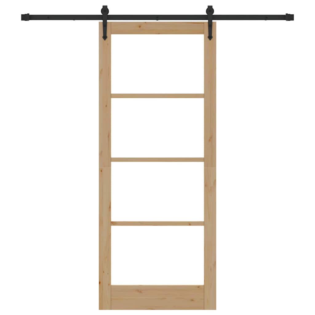 Schiebetür Braun 86 x 211 cm Holz und Metall