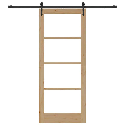 Schiebetür Braun 86 x 211 cm Holz und Metall