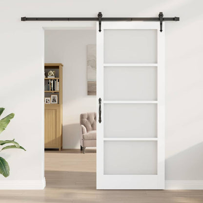 Schiebetür Manuell Weiß 86 x 211 cm Holz und Metall