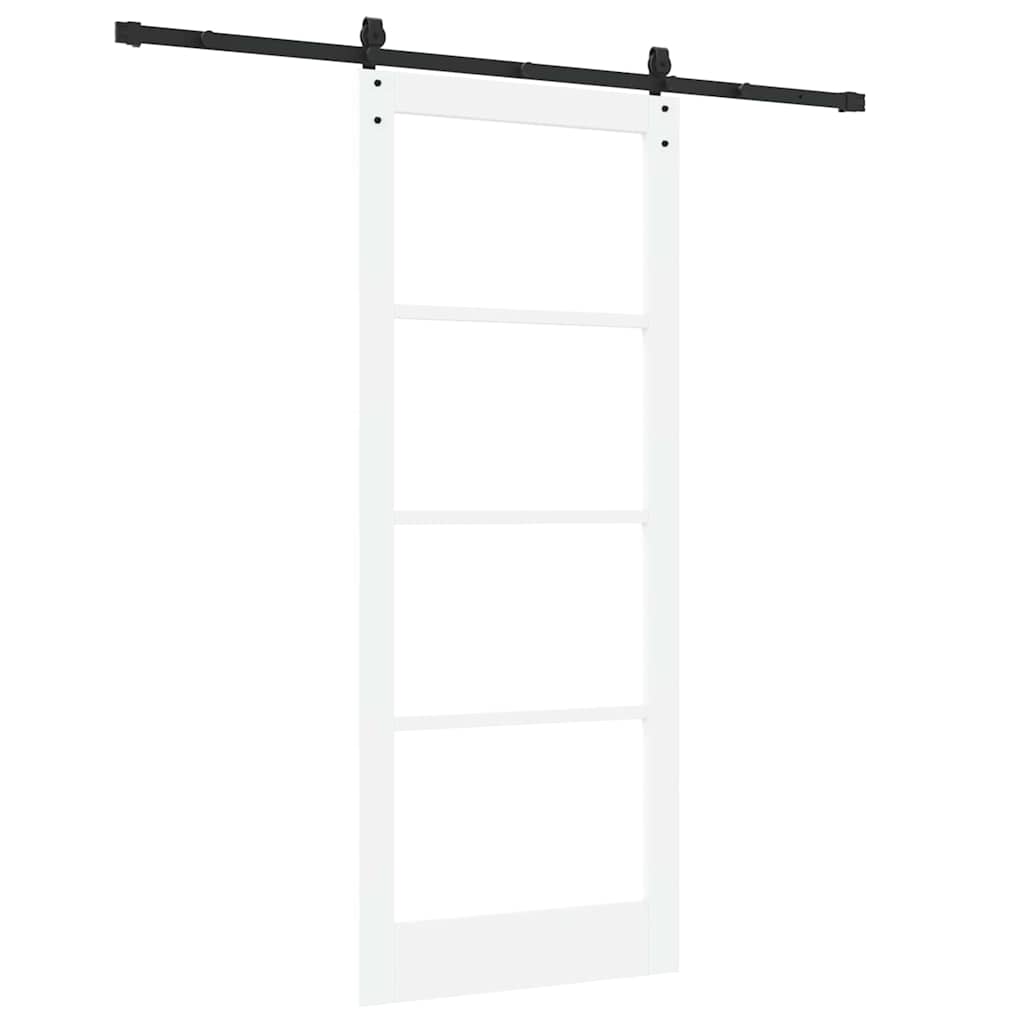 Schiebetür Manuell Weiß 86 x 211 cm Holz und Metall