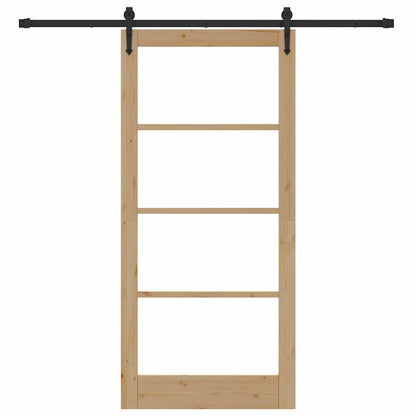 Schiebetür Manuell Braun 93 x 202 cm Holz und Metall