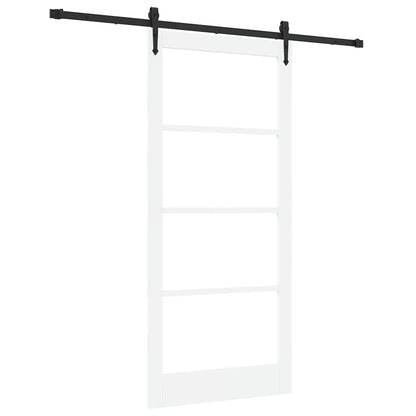 Schiebetür Manuell Weiß 93 x 202 cm Holz und Metall