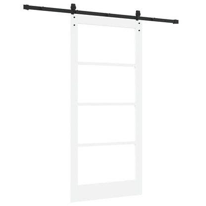 Schiebetür Manuell Weiß 93 x 202 cm Holz und Metall