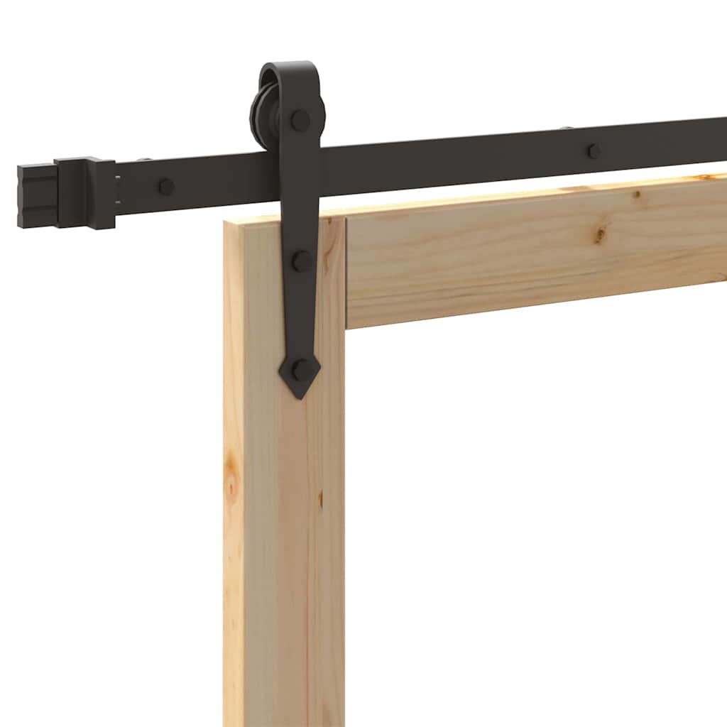 Schiebetür Manuell Braun 93 x 211 cm Holz und Metall