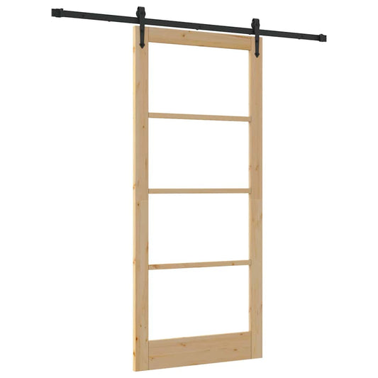 Schiebetür Manuell Braun 93 x 211 cm Holz und Metall
