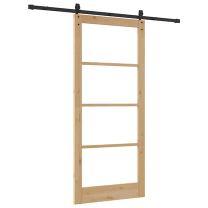 Schiebetür Manuell Braun 93 x 211 cm Holz und Metall