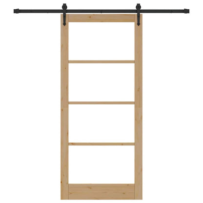 Schiebetür Manuell Braun 93 x 211 cm Holz und Metall
