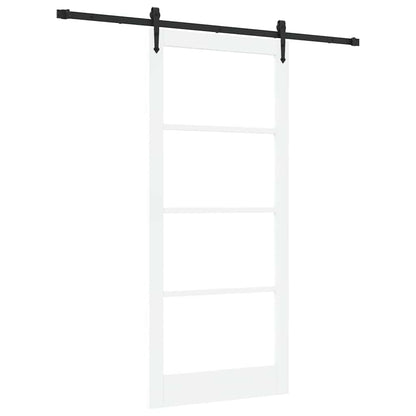 Schiebetür Manuell Weiß 93 x 211 cm Holz und Metall