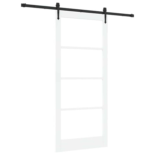Schiebetür Manuell Weiß 93 x 211 cm Holz und Metall