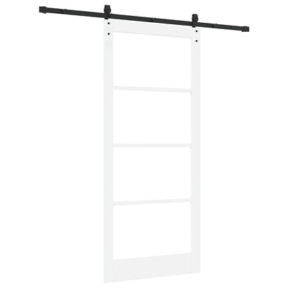 Schiebetür Manuell Weiß 93 x 211 cm Holz und Metall