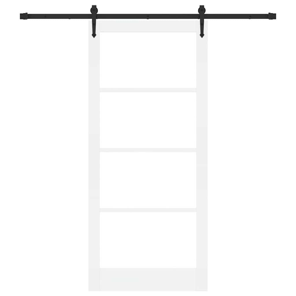Schiebetür Manuell Weiß 93 x 211 cm Holz und Metall