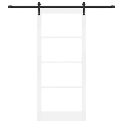 Schiebetür Manuell Weiß 93 x 211 cm Holz und Metall