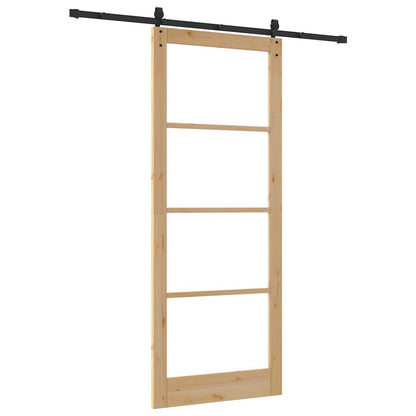 Schiebetür Manuell Braun 93 x 232 cm Holz und Metall