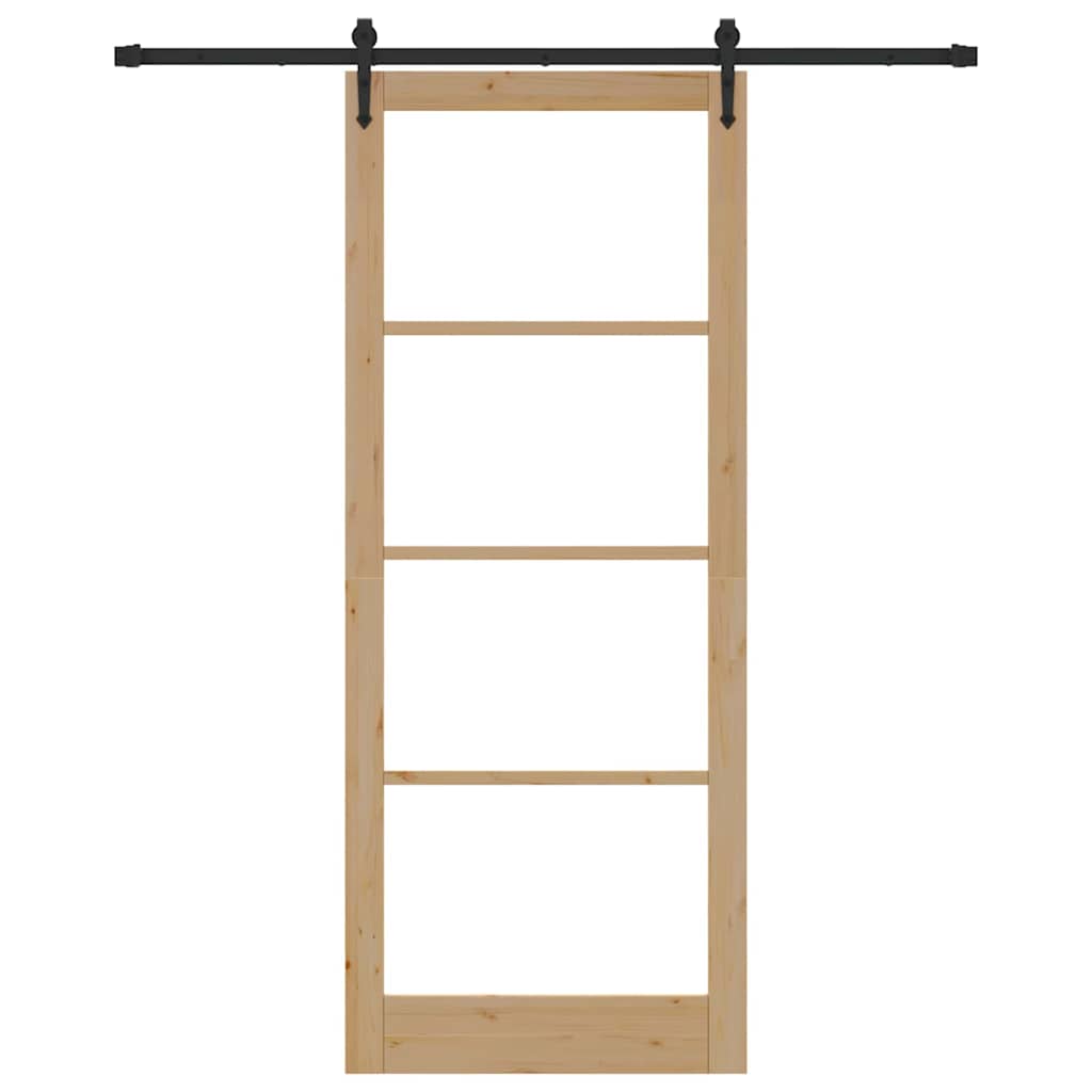 Schiebetür Manuell Braun 93 x 232 cm Holz und Metall