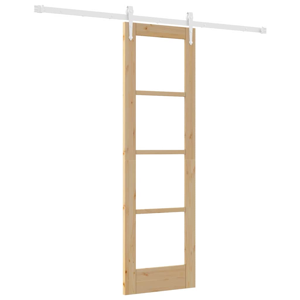 Schiebetür Braun 61 x 198,5 cm Holz und Metall