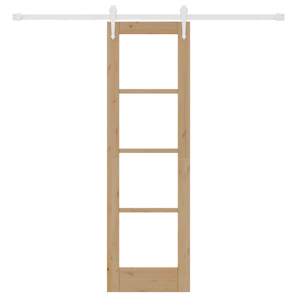 Schiebetür Braun 61 x 198,5 cm Holz und Metall