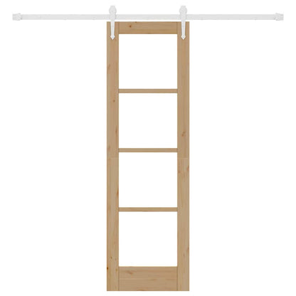 Schiebetür Braun 61 x 198,5 cm Holz und Metall