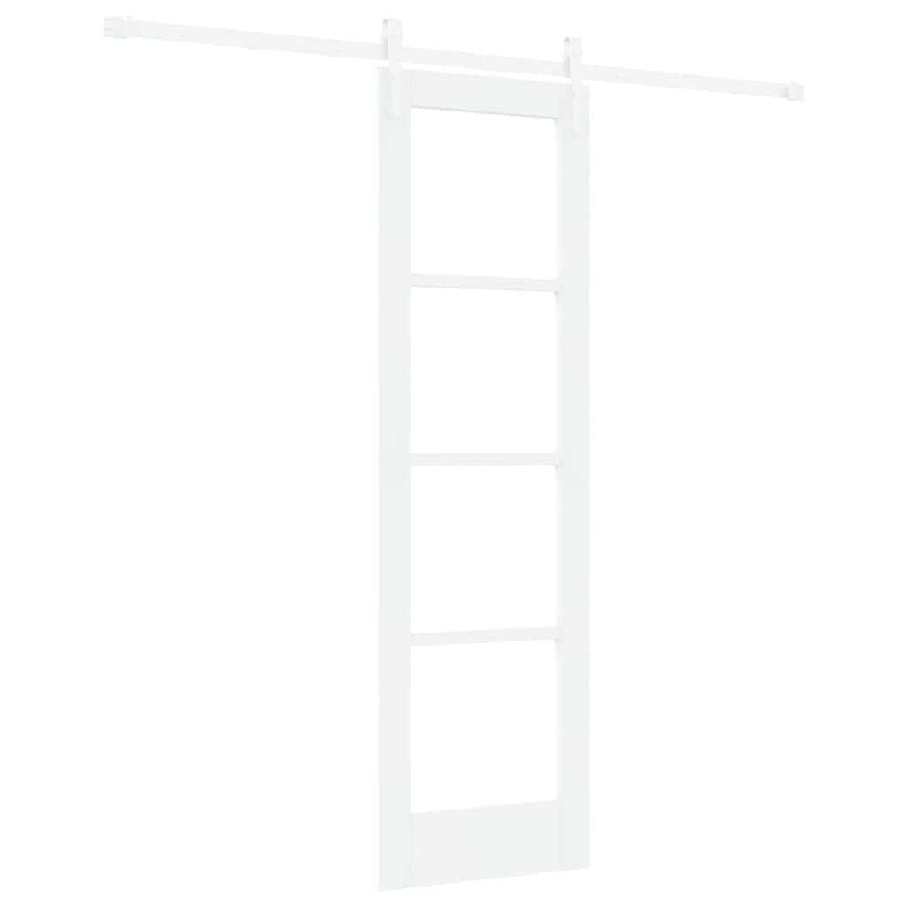 Schiebetür Manuell Weiß 61 x 198.5 cm Holz und Metall