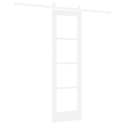 Schiebetür Manuell Weiß 61 x 198.5 cm Holz und Metall
