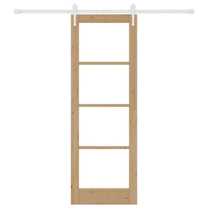 Schiebetür Manuell Braun 73,5 x 211 cm Holz und Metall