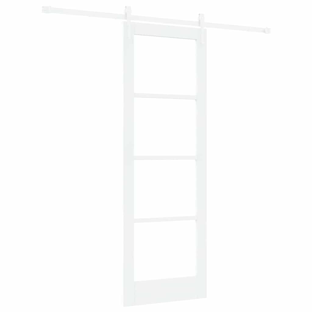 Schiebetür Weiß 73,5 x 211 cm Holz und Metall