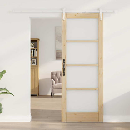 Schiebetür Braun 78 x 202 cm Holz und Metall