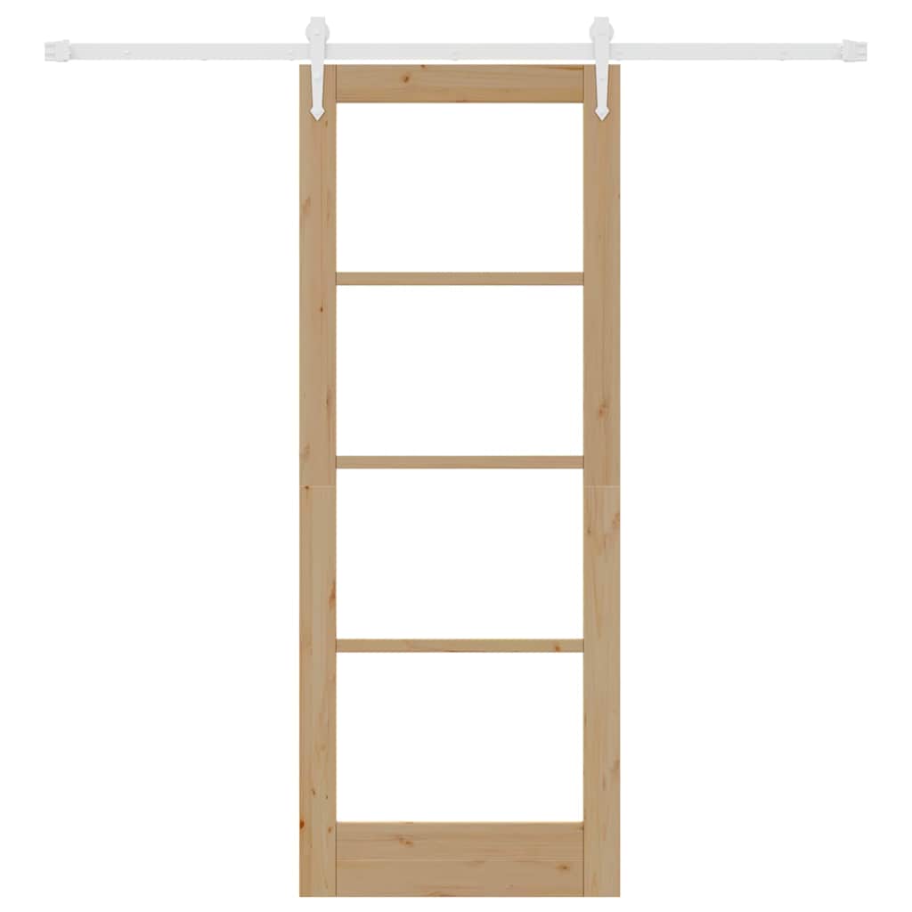 Schiebetür Braun 78 x 202 cm Holz und Metall
