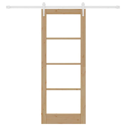 Schiebetür Braun 78 x 202 cm Holz und Metall