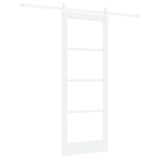Schiebetür Manuell Weiß 78 x 202 cm Holz und Metall