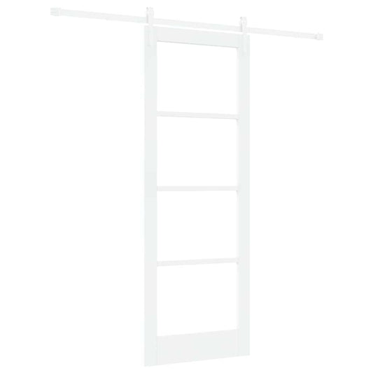 Schiebetür Manuell Weiß 78 x 211 cm Holz und Metall