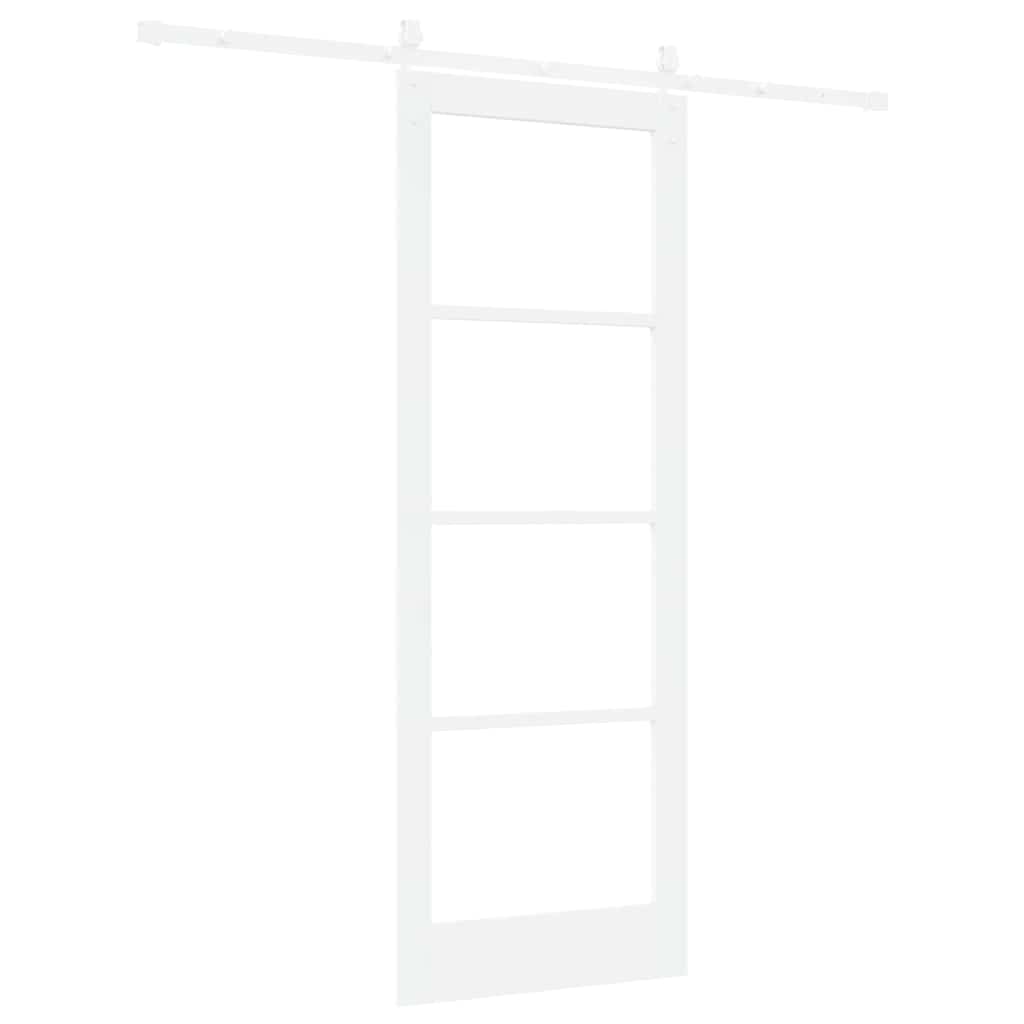Schiebetür Manuell Weiß 78 x 211 cm Holz und Metall